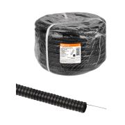 Труба гофрированная ПНД безгалогенная (HF) d 20 с зондом (25 м) легкая 350H черная TDM