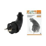 Вилка угловая каучук 2Р+РЕ 16А 250В IP44 серии «Народная»