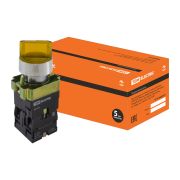 Переключатель на 2 положения SB2-BK2565 с фиксацией, 1НО+1НЗ, d22 мм, с подсветкой 230 В LED, желтый, IP40 TDM