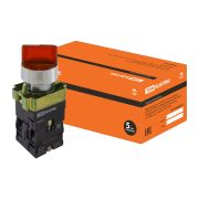 Переключатель на 2 положения SB2-BK2465 с фиксацией, 1НО+1НЗ, d22 мм, с подсветкой 230 В LED, красный, IP40 TDM