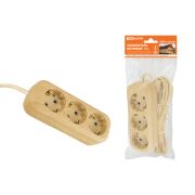 Удлинитель бытовой У03 3 гнезда, 3метра,2П+3, ПВС 3х1мм2 «Эко» (сосна) 16А/250В TDM