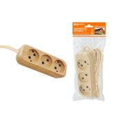 Удлинитель бытовой У3 3 гнезда, 5метров,2П б/з, ПВС 2х0,75мм2 «Эко» (сосна) 10А/250В TDM