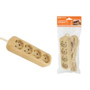 Удлинитель бытовой У04 4 гнезда, 5метров,2П+3, ПВС 3х1мм2 «Эко» (сосна) 16А/250В TDM