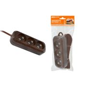 Удлинитель бытовой У3 3 гнезда, 5метров,2П б/з, ПВС 2х0,75мм2 «Эко» (бук) 10А/250В TDM