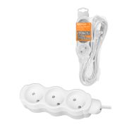 Удлинитель бытовой  «Люкс» УЛ3 3 гнезда, 5м, б/з, с з/ш, ПВС 2х0,75 мм2  10А/250В бело-серый TDM