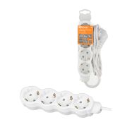 Удлинитель бытовой «Люкс» УЛ04 4 гнезда, 7м, с/з, с з/ш, ПВС 3х1мм2 16А/250В бело-серый TDM