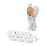 Удлинитель бытовой «Люкс» УЛ03 3 гнезда, 7м, с/з, с з/ш, ПВС 3х1мм2 16А/250В бело-серый TDM