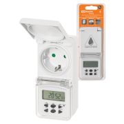 Таймер розеточный электронный ТРЭ-02-1мин/7дн-10on/off-8А (недельный, защита от влаги) TDM
