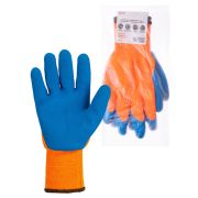 Перчатки плотной вязки акрил с латексным покрытием, «Рельеф», оранж., 9, 10 кл., 116 г, 1 пара, TDM