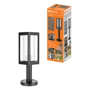 Светильник садово-парковый «Женева» 60 Вт, стойка, алюм., прозрачное/черный, Е27, TDM