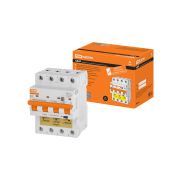 Дифференциальный автоматический выключатель АД4P 4Р С6 30-100-300мА 6кА тип АС TDM