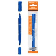 Маркер перманентный двухсторонний 0,4/1 мм, синий (пакет) круглый наконечник TDM
