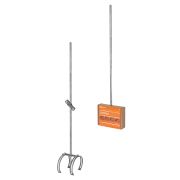 Молниеприемник, комплект для круглого конька №1, длина 1 м, алюминиевый, Ø16 мм, крестовой зажим, регулируемое крепление (компл. 1 шт.) TDM