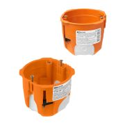 Установочная коробка СП D73х65 мм, 2-х компон., саморезы, пл. лапки, IP30, оранж., инд. штрихкод TDM