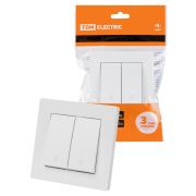 Выключатель на 2 направления 2 кл. 10А белый «Сенеж» TDM