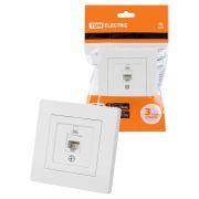 Розетка компьютерная RJ45 белая «Сенеж» TDM