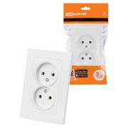 Розетка двойная 2П 10А 250В белая «Сенеж» TDM