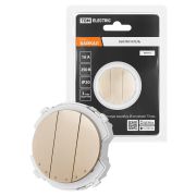 Выключатель 3-кл. 16А 250В проходной шампань, «Байкал» TDM