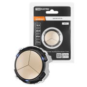 Выключатель 3-кл. 16А 250В кнопочный механизм шампань, «Байкал» TDM