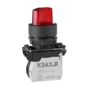 KEAZ Переключатель КПЕ1110РЛ-24В-красный-1но+0нз-ручка-фикс-2поз-индикатор-IP40-КЭАЗ