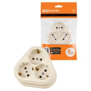 Розетка треугольная 2П+3 открытой установки IP20 16A сл.кость «Ладога» TDM