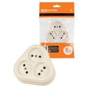 Розетка треугольная 2П открытой установки IP20 10А сл. кость «Ладога» TDM