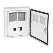 KEAZ Корпус металлический ЩУРн-ПРО-1х2-МП/7-415х370х147-IP66-УХЛ1 (1фх2 счетчика на МП с окном учета, 7 модулей, ПРО)-КЭАЗ