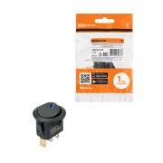 Выключатель клавишный круглый KCD2-101N-2 12В AC/DC, 1P, 16А, (3с), ON-OFF, черный с синей точечной LED подсветкой TDM