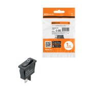 Выключатель клавишный KCD1-101B 250В AC/DC, 1P, 6А, (2с), ON-OFF, черный, Mini TDM