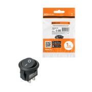 Выключатель клавишный круглый KCD11-101 250В AC/DC, 1P, 3А, (2с), ON-OFF, черный, Micro TDM